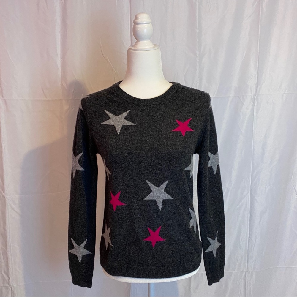 LAST CHANCE Philosophy Cashmere fuchsia Star Pullover
